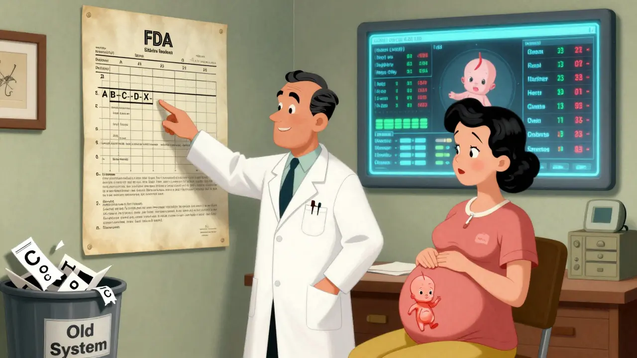 Doctor and patient comparing outdated FDA letter system with modern digital data