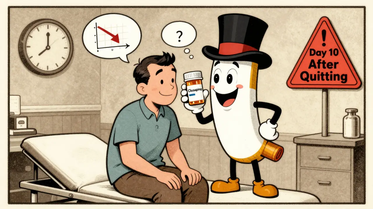 Patient talking to a friendly cigarette that’s making their medication less effective.