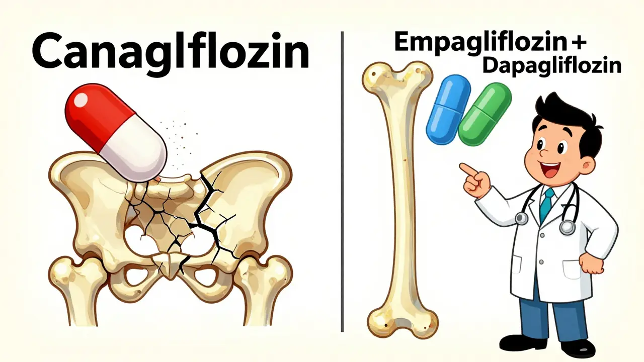 Comparison of fracture risks between different SGLT2 inhibitors