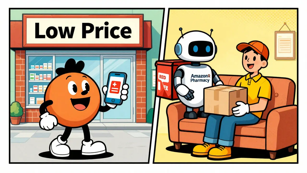 Comparison of local pharmacy pickup vs home delivery