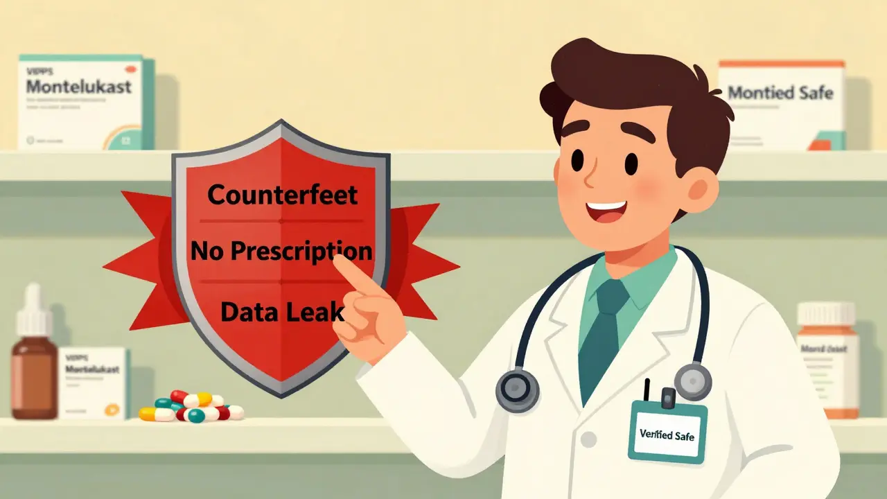 Doctor promoting safe online pharmacy practices